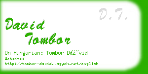 david tombor business card